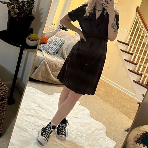 Brown vintage style east fifth button down dress - Picture 1 of 12